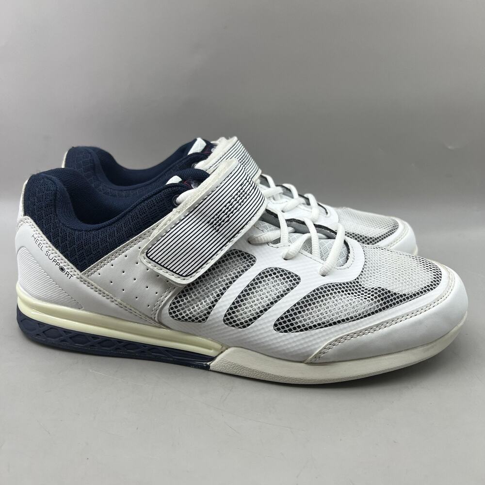Nordic Lifting Powerlifting Shoes Men Size 11 White Blue Strap Gym Mesh Sneakers